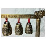 Vintage Solid Brass Chimes Five Belss Meditation Gong 11"