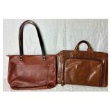Genuine Leather Bundle -Portland Leather Zippered Tote Bag and Wilson