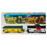 Vintage Athearn HO Scale Model Trains and Kits - (2) Soo Line Caboose, Soo Line Gondola, Soo Line Boxcar, Soo Line SD40-2 Engine and Soo 50