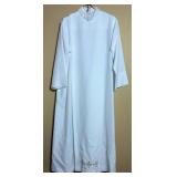 Set of 2 Long White Albs with Braided Belt & Crucifix - Gaspard & Co. One Medium and One XL