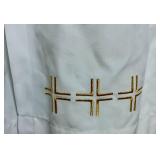 Set of 2 Long White Albs with Braided Belt & Crucifix - Gaspard & Co. One Medium and One XL