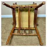 Norwegian Antique Adjustable Chair Table -Good original condition with significant green velvet fabric fading