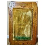 Norwegian Antique Adjustable Chair Table -Good original condition with significant green velvet fabric fading