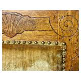 Norwegian Antique Adjustable Chair Table -Good original condition with significant green velvet fabric fading