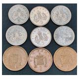 Large Collection of International Coins and Currency