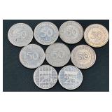 Large Collection of International Coins and Currency