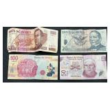 Large Collection of International Coins and Currency