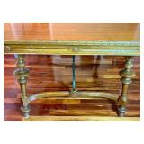 Antique Expandable Dining Table with 6 Dining Chairs