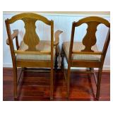 Antique Expandable Dining Table with 6 Dining Chairs