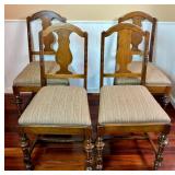Antique Expandable Dining Table with 6 Dining Chairs