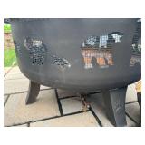 Bear Themed Firepit 36" Round with Cover, Screen and Wood