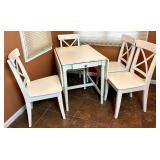 Ikea Ingatorp White Drop Leaf Table with 4 Matching Ingolf Chairs