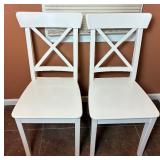 Ikea Ingatorp White Drop Leaf Table with 4 Matching Ingolf Chairs