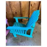 Pair of Pink and Blue Wooden Adirondack Chairs