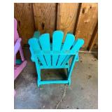 Pair of Pink and Blue Wooden Adirondack Chairs
