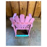 Pair of Pink and Blue Wooden Adirondack Chairs