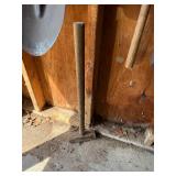 Collection of Garden and Hand Tools Including Shovels and Axe