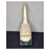 Vintage Goose Statue with Colorful Wings