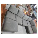 Modular Gray Sectional Sofa Set with Ottoman - rug and room contents not inc