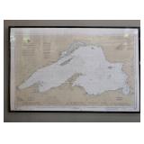 Framed Nautical Chart of Lake Superior by NOAA