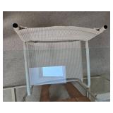 Modern Glass Dining Table with 4 White Chairs - rug not inc