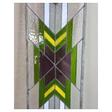 Decorative Stained Glass Panel with Geometric Design
