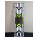 Decorative Stained Glass Panel with Geometric Design