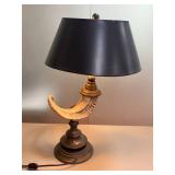 Unique Antler Table Lamp with Black Shade