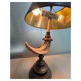 Unique Antler Table Lamp with Black Shade
