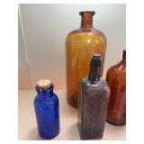 Set of Assorted Antique Glass Bottles