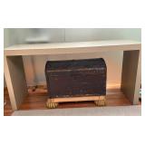 Modern Console Table - Wooden Chest Under Table NOT Included