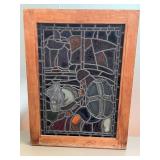 Vintage Stained Glass Panel with Knight and Horse Design