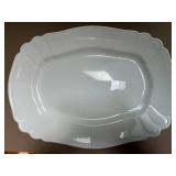 John Ridgway, Staffordshire Platter, Vintage Ironstone Platters and Cranberry Flashed Glass Bowl w Matching Lid