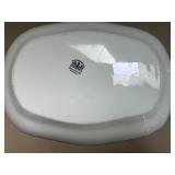 John Ridgway, Staffordshire Platter, Vintage Ironstone Platters and Cranberry Flashed Glass Bowl w Matching Lid