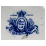 John Ridgway, Staffordshire Platter, Vintage Ironstone Platters and Cranberry Flashed Glass Bowl w Matching Lid