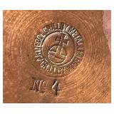 Gustav Stickley Hammered Copper Tea Kettle with Tray and Metal Candle Lantern