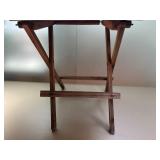 VTG Wooden Side Table with Floral Inlay Design