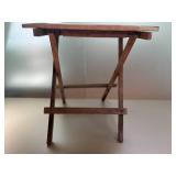 VTG Wooden Side Table with Floral Inlay Design