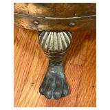 Antique Peerage Brass Planter with Lion Head Handles and Decorative Sticks