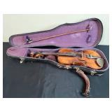 Antique German Violin with Bow and Case