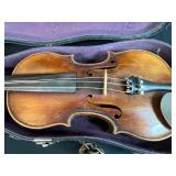 Antique German Violin with Bow and Case