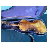 Antique German Violin with Bow and Case