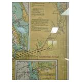 Framed Nautical Chart of Okeechobee Waterway