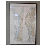 Framed Nautical Chart: Tampa Bay to Anclote Anchorage, 41" x 26"
