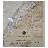 Framed Nautical Chart: Tampa Bay to Anclote Anchorage, 41" x 26"