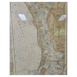 Framed Nautical Chart: Tampa Bay to Anclote Anchorage, 41" x 26"