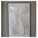 Framed Nautical Chart: Tampa Bay to Anclote Anchorage, 41" x 26"