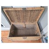 Large Wicker Trunk with Glass Top