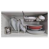 Assorted Dinnerware Set with Floral Design and Stainless Steel Creamer