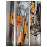 Varied Kitchen Utensil Set with Orange Handles